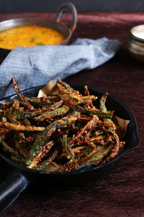 Bhindi fry recipe | Kurkure bhindi fry recipe | Cook click n devour!!!