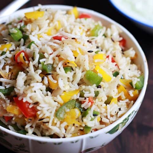 Capsicum Rice Recipe | How To Make Capsicum Rice | Cook Click N Devour!!!