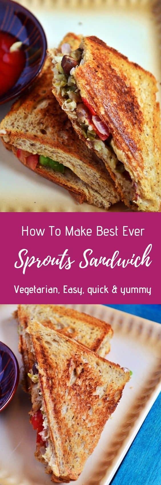 Sprouts Sandwich Recipe | Cook Click N Devour!!!